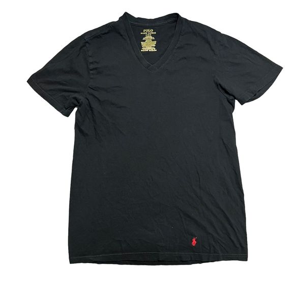 Polo Ralph Lauren Shirt Men’s Small  Black V-Neck Short Sleeve Classic Fit - Picture 1 of 6